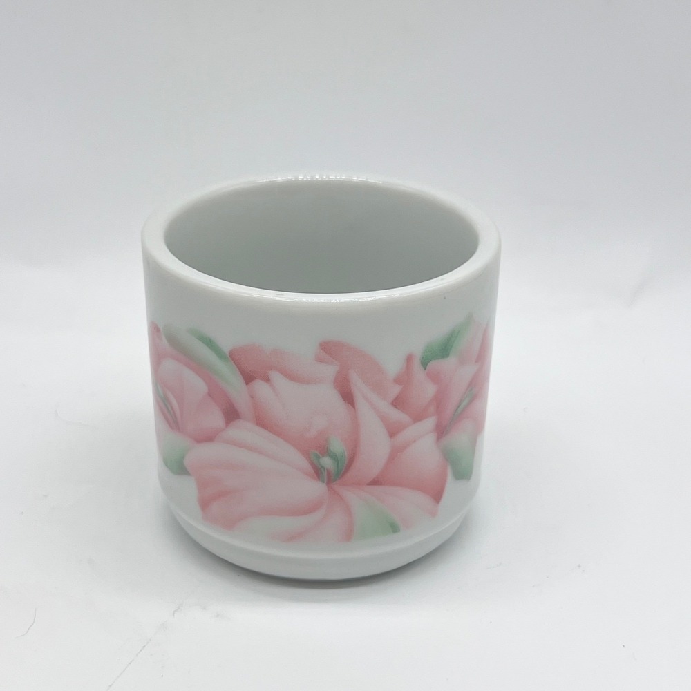 Vintage‎ Anais Anais Cacharel Cup White Pink Floral Japan Ceramic Accessory Jar
